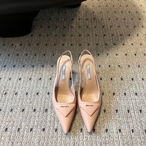 Prada Nude Pink Pointed Slingback Pumps